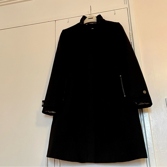 Wallis Jackets & Blazers - Wallis Black Funnel Neck Smart Coat EUC Size 16